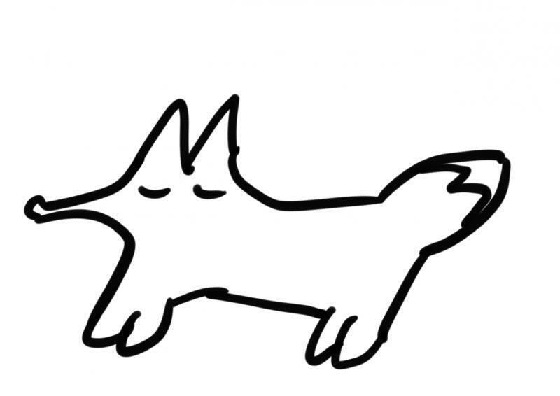 베개에 있는 여우그림
