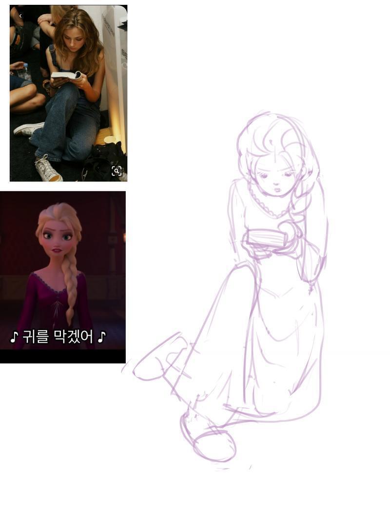 이건 초반에 그렸던거 이런식으로 구도 사진가져와서 따라 그린당 아직 실력이 없어섭