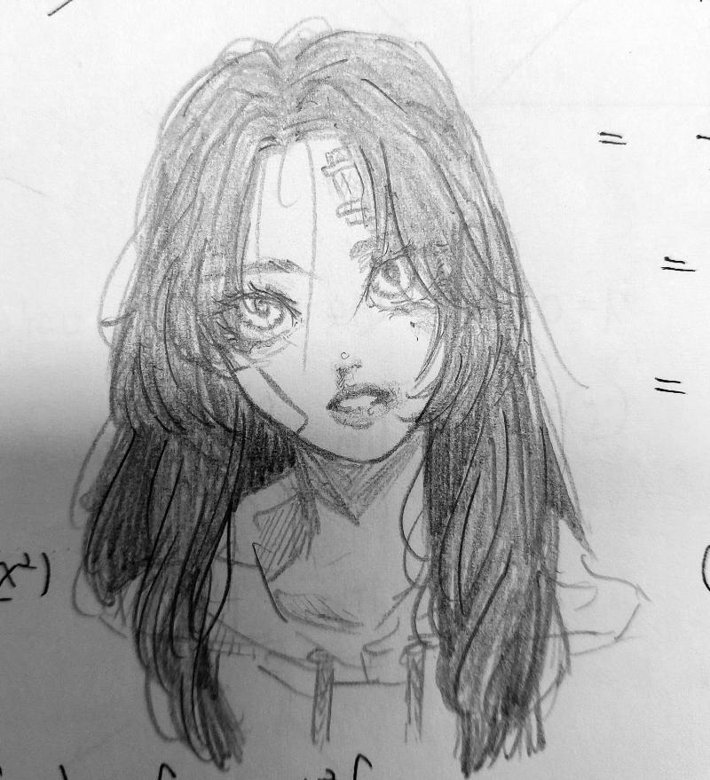 수업 듣다 말고 문제지에 그린것