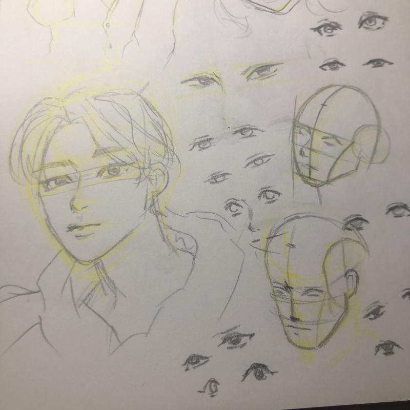 남자 그리기 일차 눈만 주구장창 그림