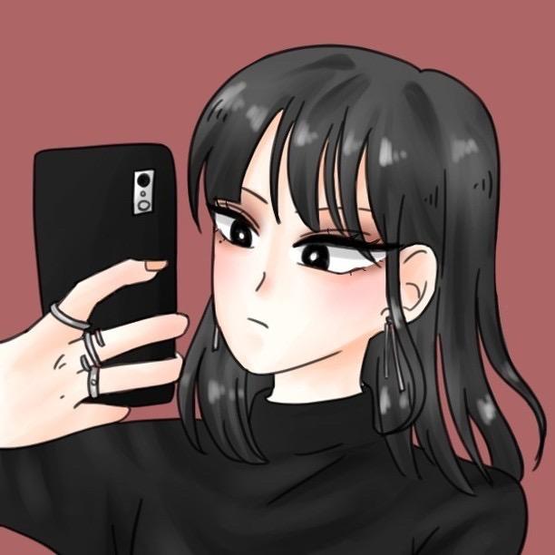 이건 친구가 좋아하는 왕쟈 거울샷 그림체로 그려 건데 섀도우를 너무 찐하게 얹은 같아 손이랑 폰이 너무 뭉뚱해서 맘에 드는데 옷이랑 머리카락 명암이 맘에 들어