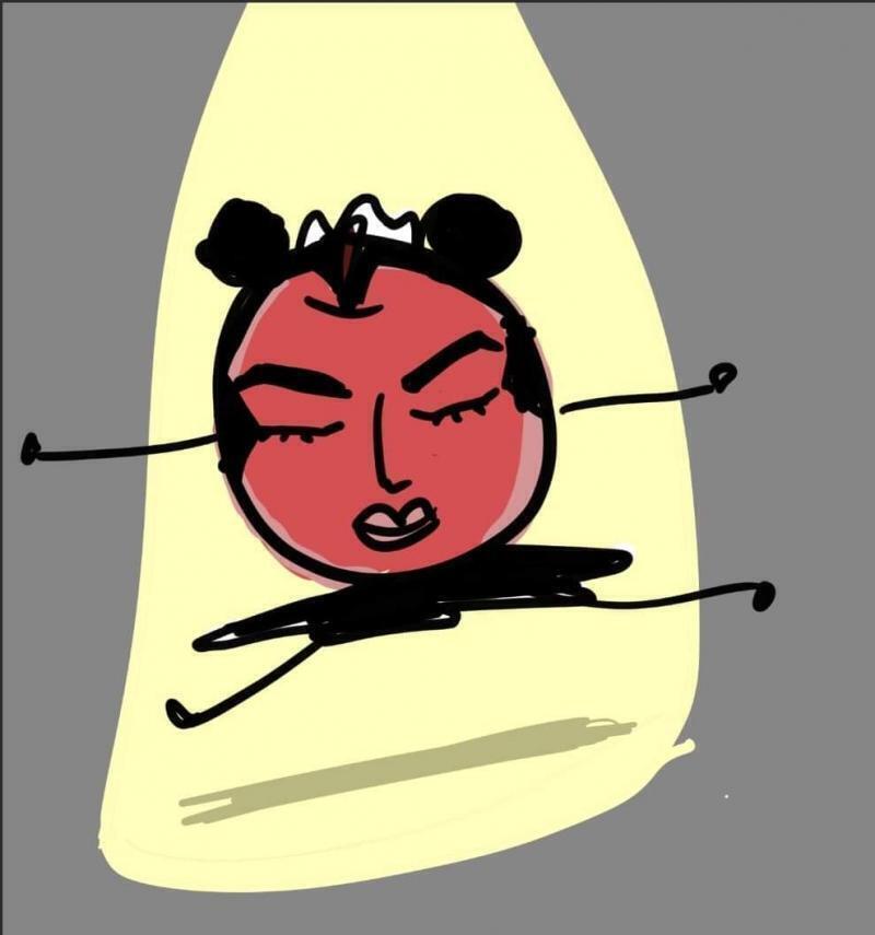 발레 하면 중성마녀 아니겠음 점프하는거 했는데 이게 사과같지가 않아서 채색했다 근데 채색 못함