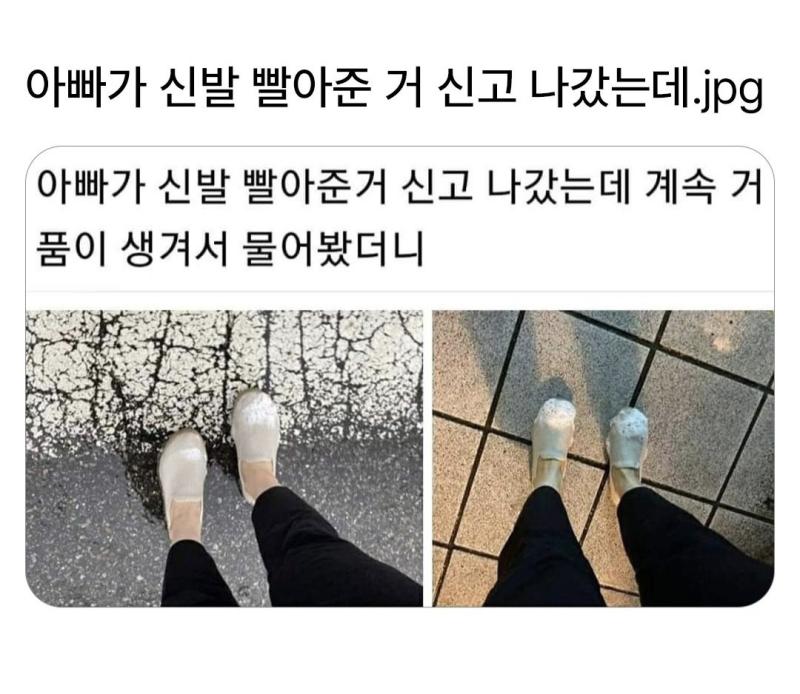 아빠가 신발 빨아준 신고 나갔는데 jpg