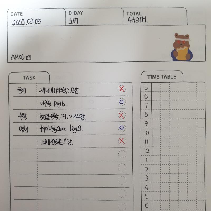 어제에 이어서 오늘도 오지게 울었다 수학강의 듣는데 이해도 안되고 문제도 풀리고 영어단어는 눈에 들어오지도 않고 나는 지금 기초 중에 정말 기초를 하고있는데 기초부터 막히니까