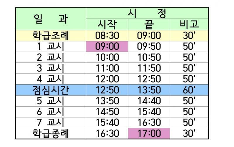 시간표