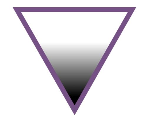 에이븐 삼각형 AVEN Triangle 무성애자의 상징이다 삼각형의 왼쪽 꼭지점부터 시계 방향으로 각각 동성애 이성애 무성애를 상징한다 흰색과 검은색의 그라데이션은 성적 끌림의